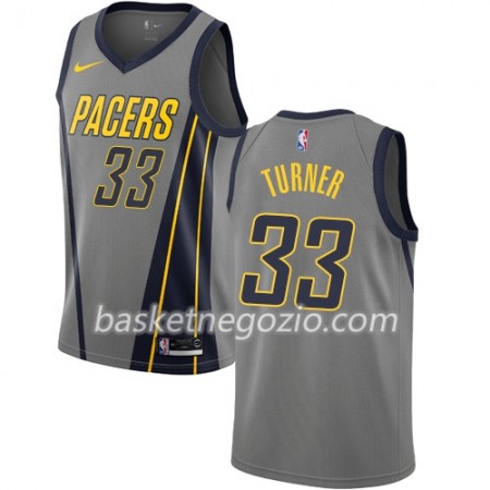 Canotte Uomo Indiana Pacers Myles Turner 33 2018-19 Nike City Edition Grigio Swingman